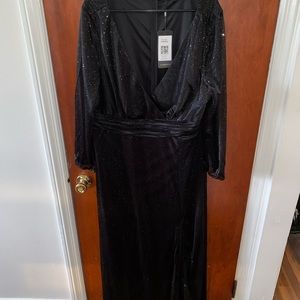 Black shimmer cocktail dress